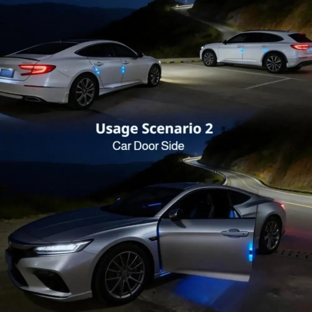 Car Door LED Anti-Collision Light, Solar Powered, Colorful Flash, Protect Your Car & Improve Night Visibility