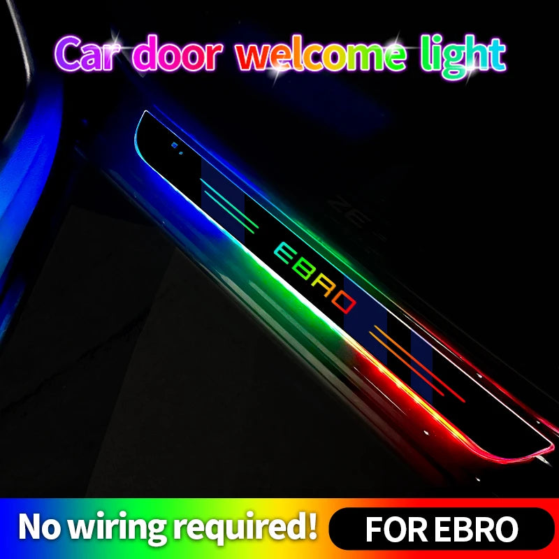 USB Power Moving LED Welcome Pedal Car Scuff Plate Door Sill Light For EBRO S400 EBRO S700 EBRO S800 2025 Car Auto Accessories