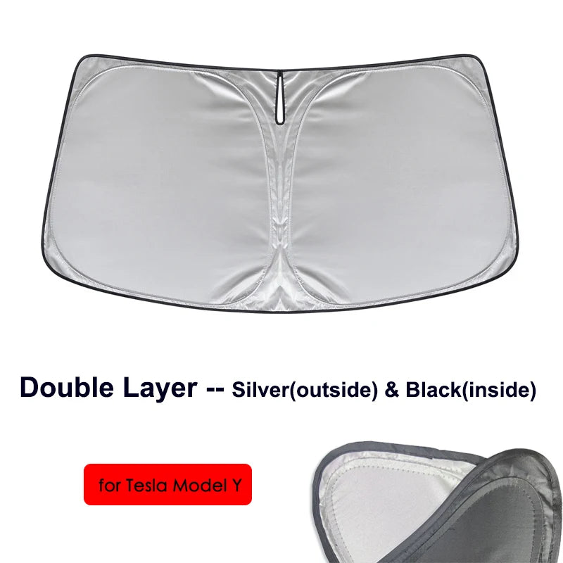 For Tesla Model 3 Y S X YL Juniper 2025-2020 2026 Thicken Front Windshield Sunshade Sun Shade Anti-UV Sun Shading Screen Cover