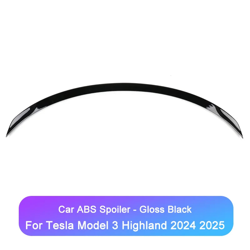 For Tesla Model 3 2025 Highland Performance Spoiler ABS Matte Carbon Rear Trunk Tail Wing Original 2024 Car Exterior Accessories