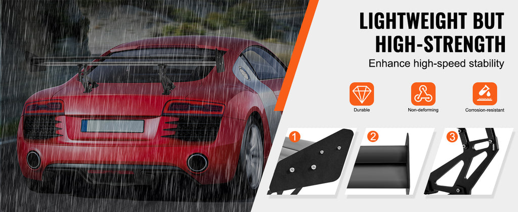 SucceBuy GT Wing Car Spoiler 53.1 inch Universal Spoiler with Double Deck Car Rear Spoiler Wing, Racing Spoiler BGW/JDM Drift